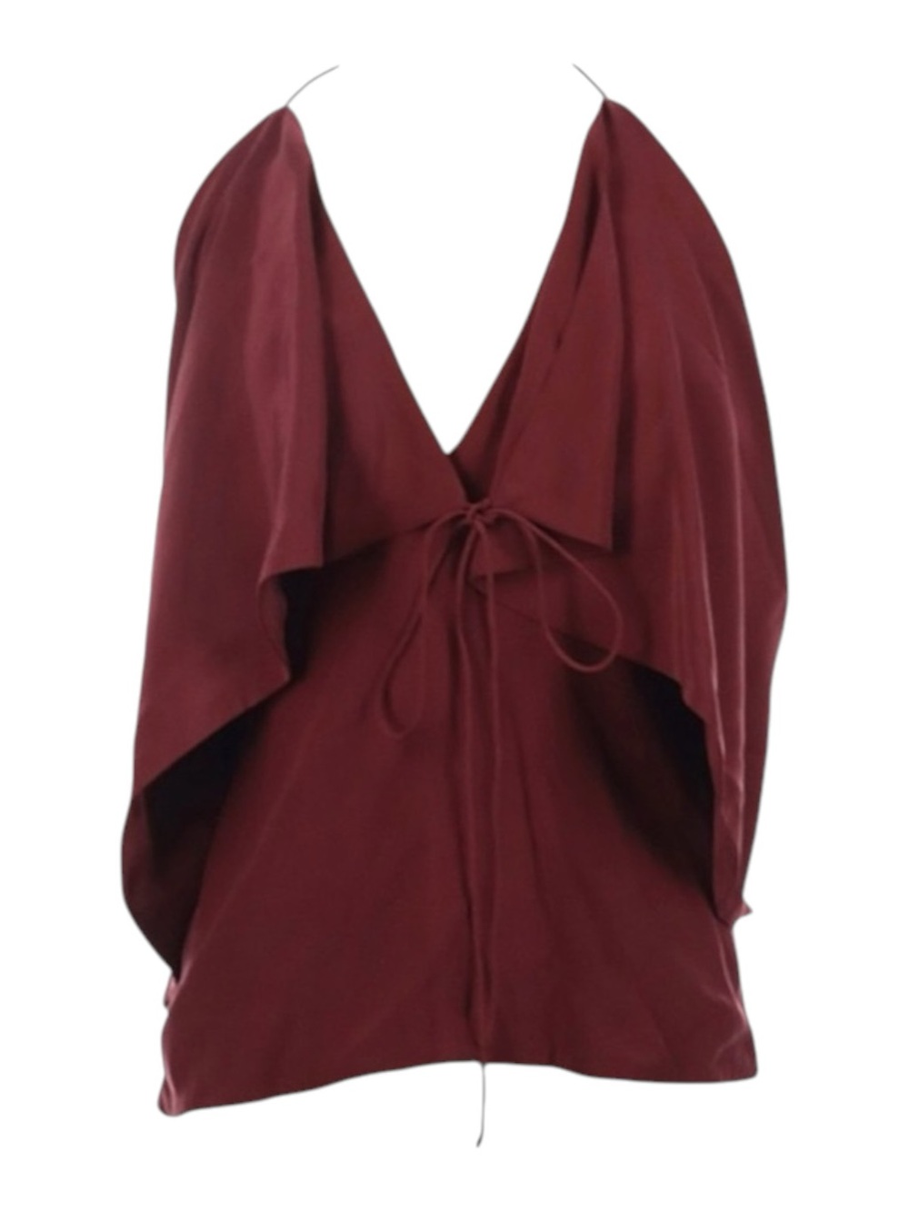 new Robert Rodriguez ★ Draped Overlay Strappy Silk Cami Cocktail Top ★ Wine 12 ★ - Picture 13 of 16